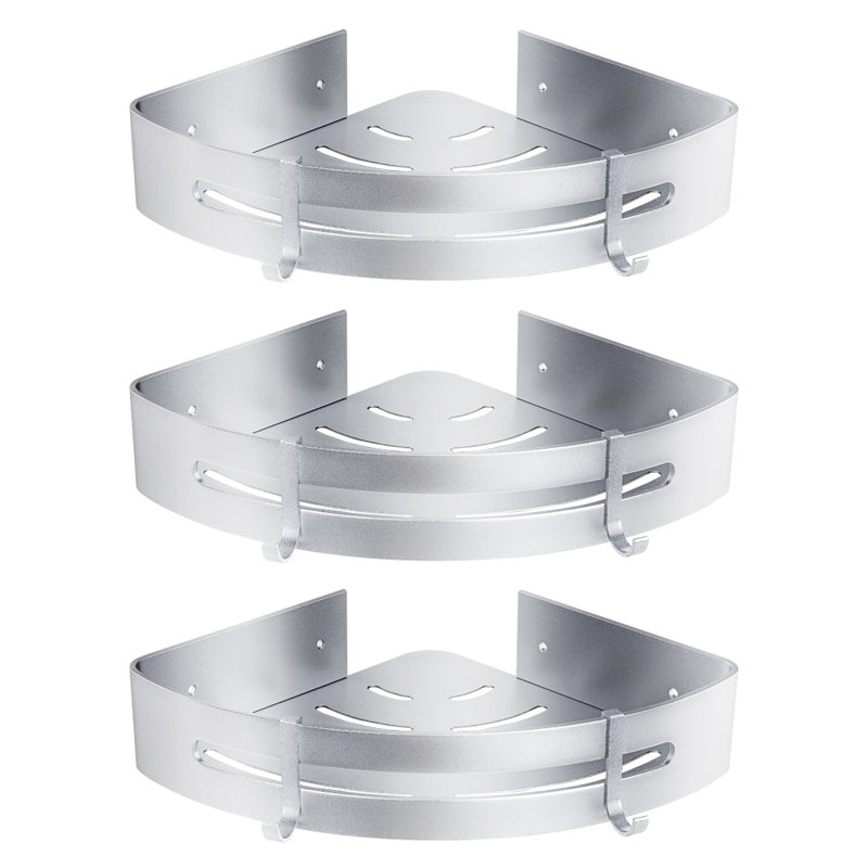 Rebrilliant 3 Pack No Drilling Shower Corner Shelf & Reviews Wayfair